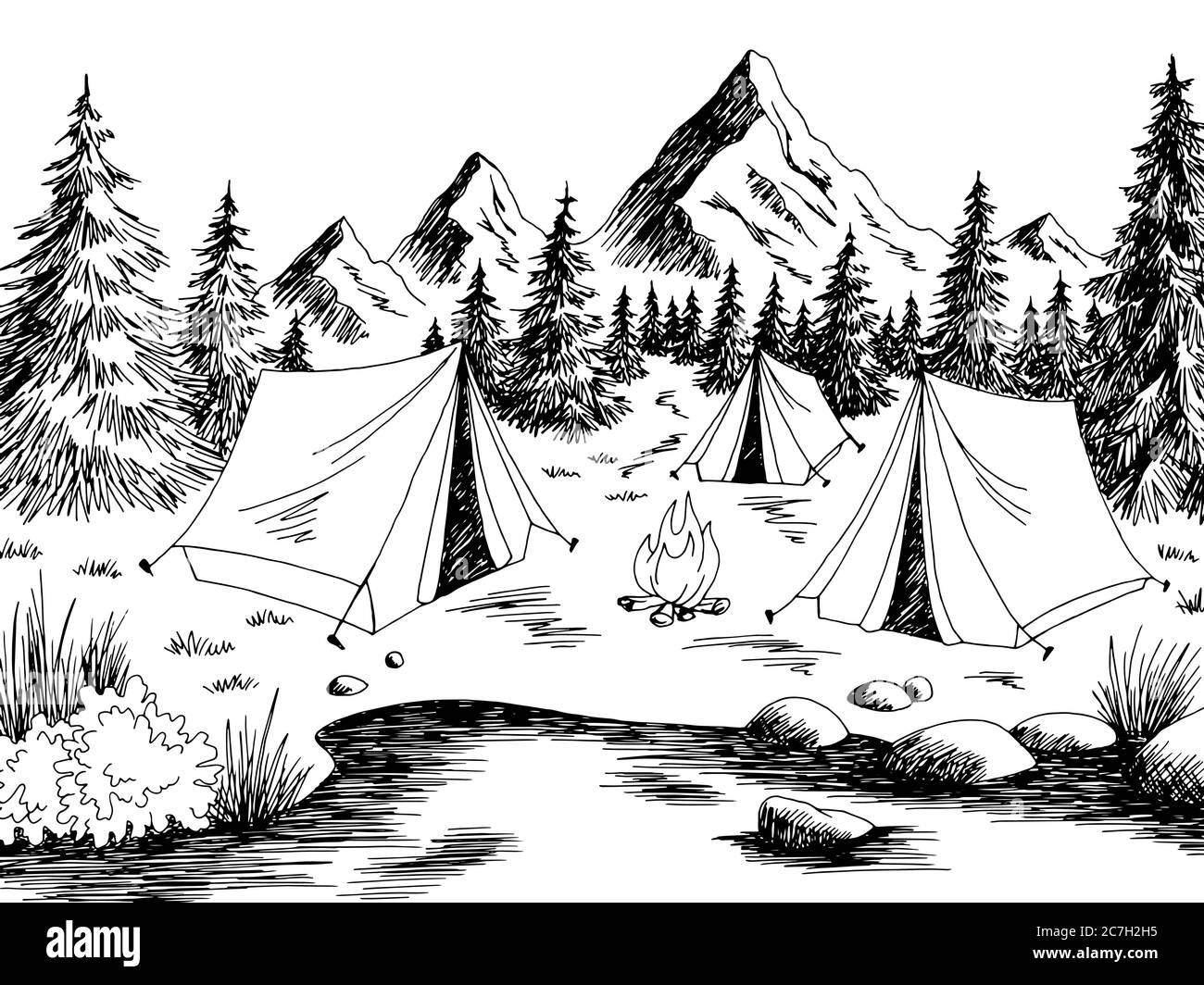 1529 Campsite Sketch Images Stock Photos  Vectors  Shutterstock