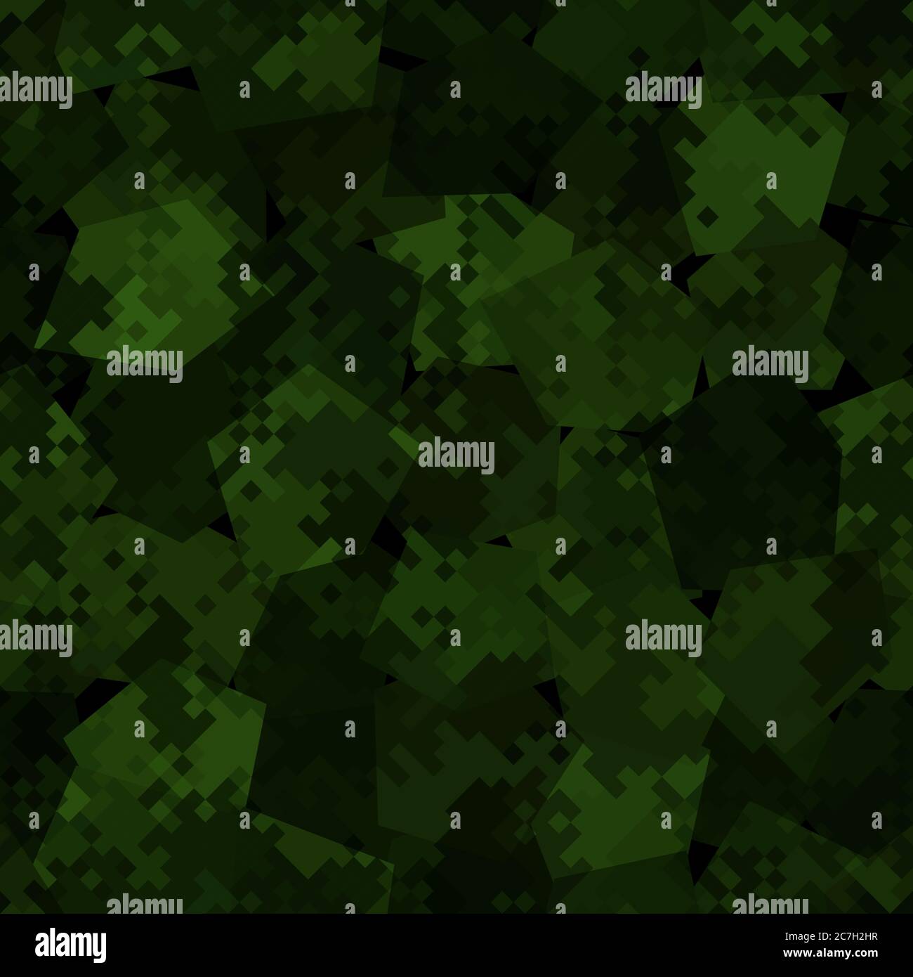 Military camouflage seamless pattern. Dark woodland digital pixel style ...