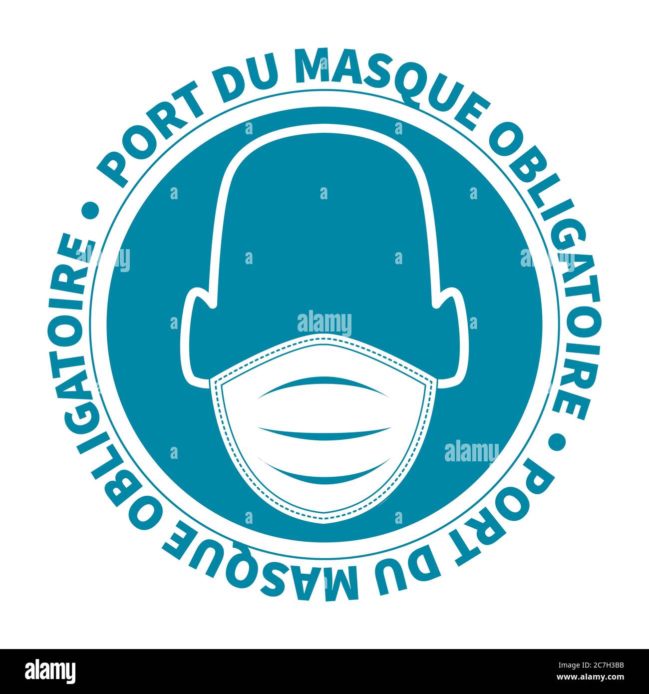 French face mask required sign covid 19 illustration Stock Photo Alamy