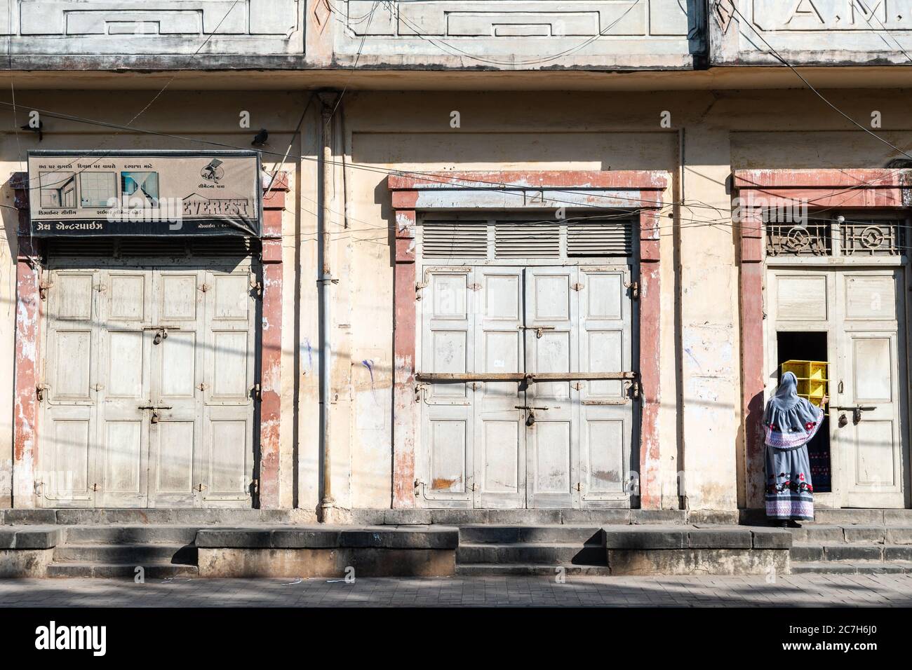 Junagadh, Gujarat, India December 2018 The large vintage wooden