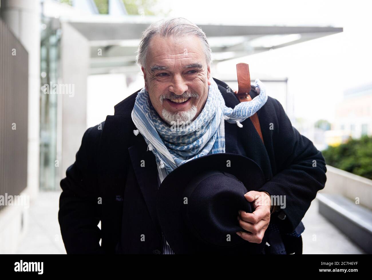 Former journalist Ian Bailey, who is wanted by French authorities investigating the murder of film producer Sophie Toscan du Plantier in west Cork, leaving the High Court in Dublin following an extradition hearing. Stock Photo