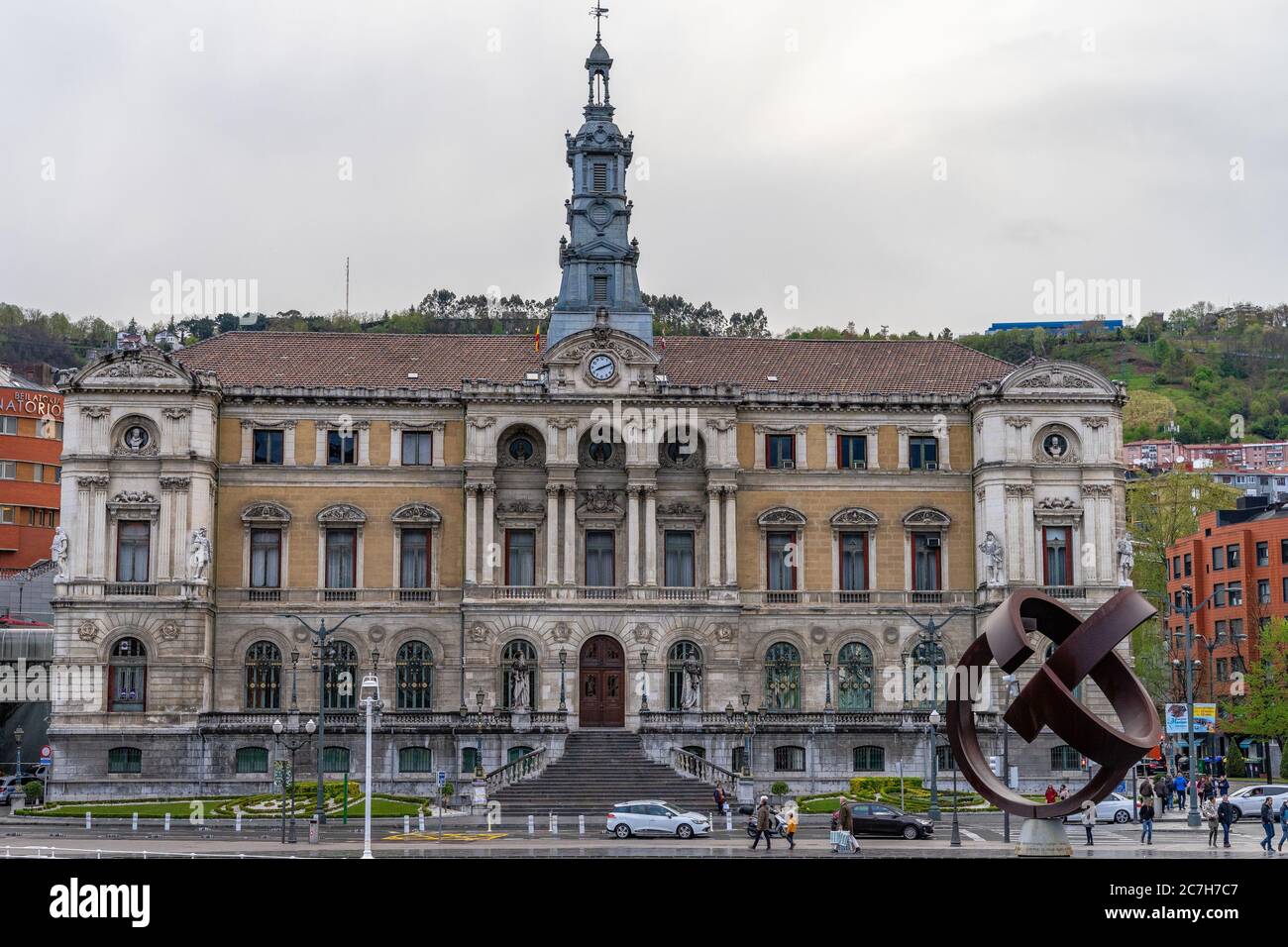 Europe, Spain, Basque Country, Vizcaya Province, Bilbao, view of the Municipal Archives at Ernesto Erkoreka Plaza Stock Photo