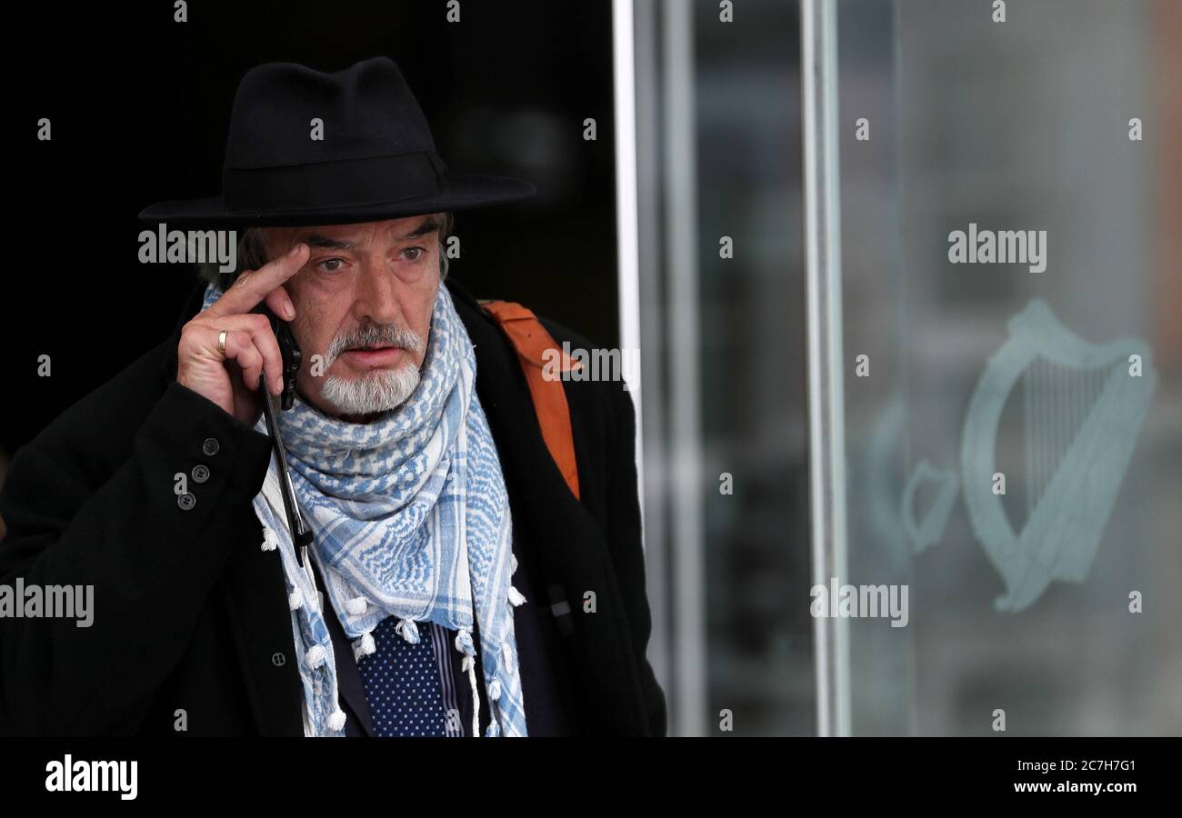 Former journalist Ian Bailey, who is wanted by French authorities investigating the murder of film producer Sophie Toscan du Plantier in west Cork, leaving the High Court in Dublin following an extradition hearing. Stock Photo