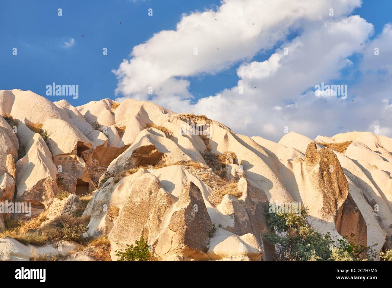 Rock formations in Rose valley Capadoccia in Goreme, Turkey Stock Photo ...