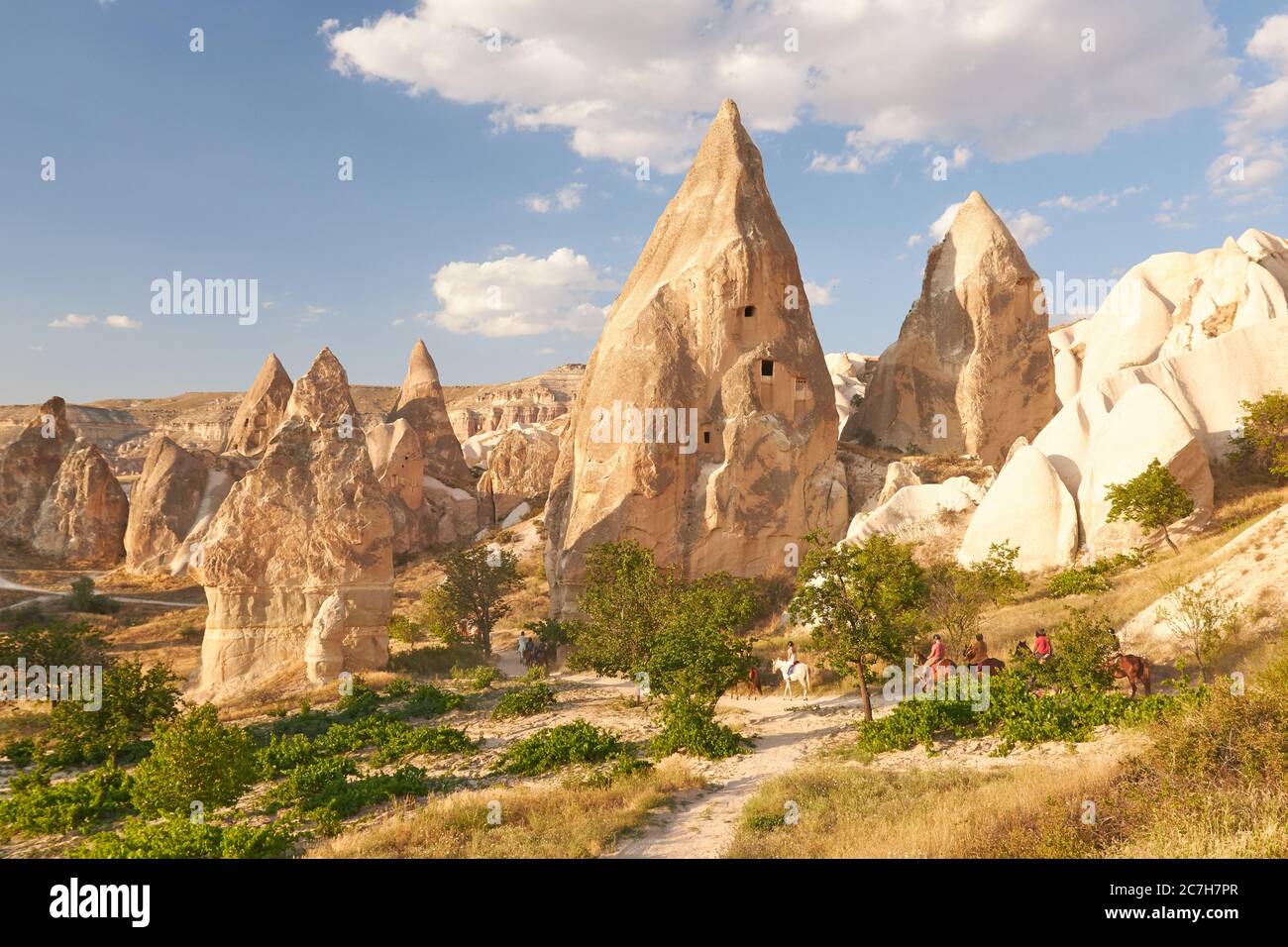 Rock formations in Rose valley Capadoccia in Goreme, Turkey Stock Photo ...
