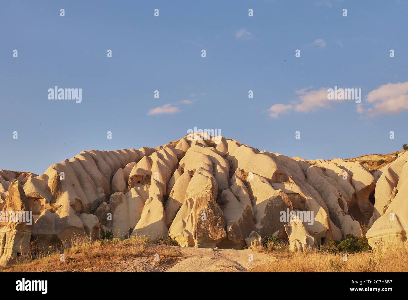 Rock formations in Rose valley Capadoccia in Goreme, Turkey Stock Photo ...