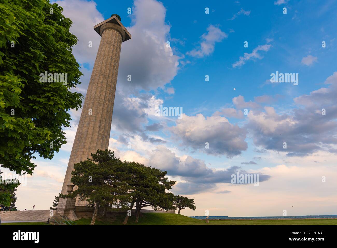 Low angle shot of the famous Perry's Victory & International Peace Memorial, Ohio, USA Stock Photo