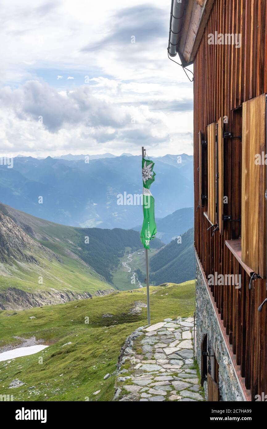 Europe, Austria, Tyrol, East Tyrol, Kals am Großglockner, view from the Sudetendeutschen hut to the Steineralm Stock Photo