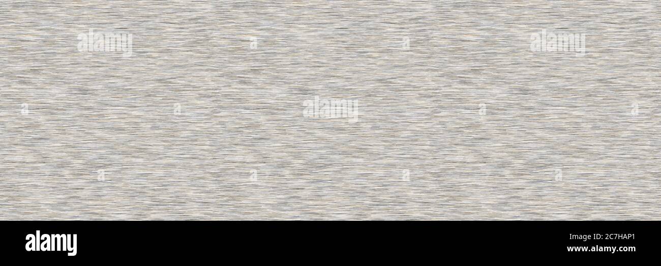 Seamless beige grey variegated marl heather texture border background. Woven with blotched striped fabric style banner. Abstract vector pattern edge Stock Vector