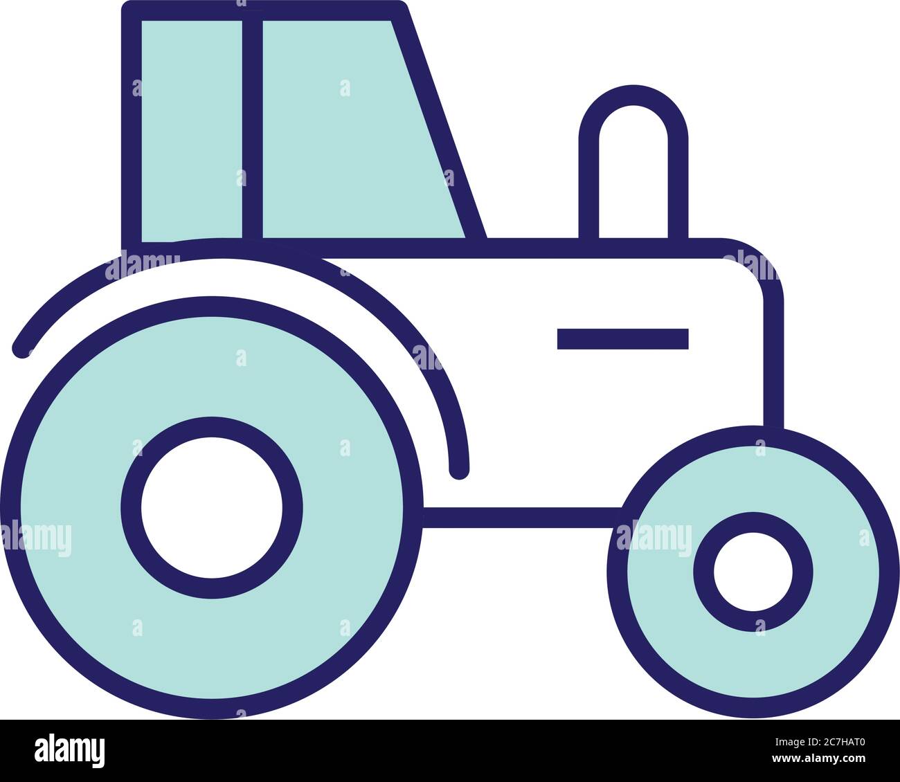 farm tractor line and fill style icon design, agronomy lifestyle ...