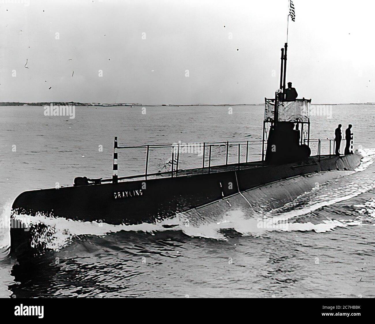 Famous Nazi German little submarine called   U -BOOTFile source: http://commons.wikimedia.org/wiki/File:USS Grayling;0801804.jpg Stock Photo