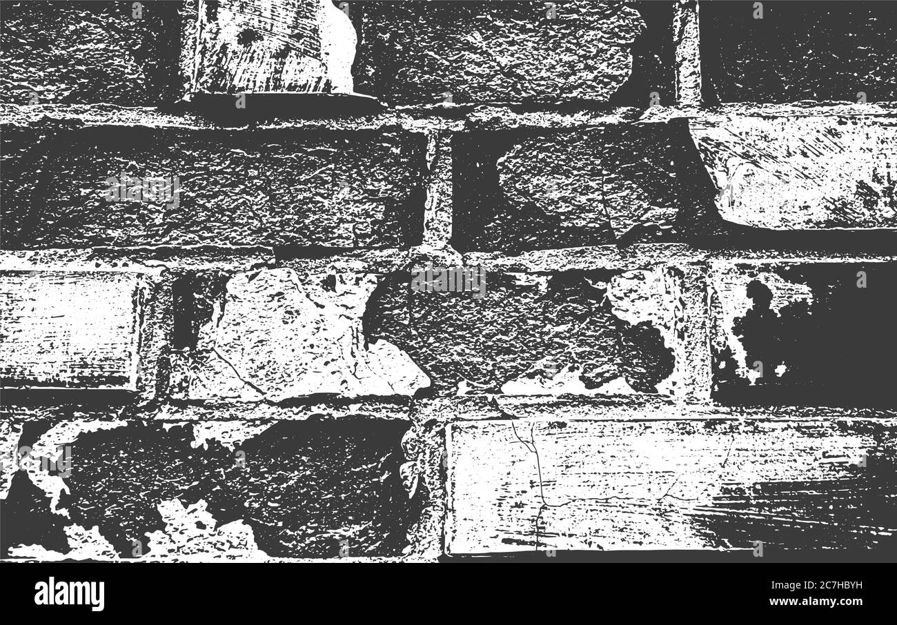 Distressed overlay texture of old brick wall, grunge background ...