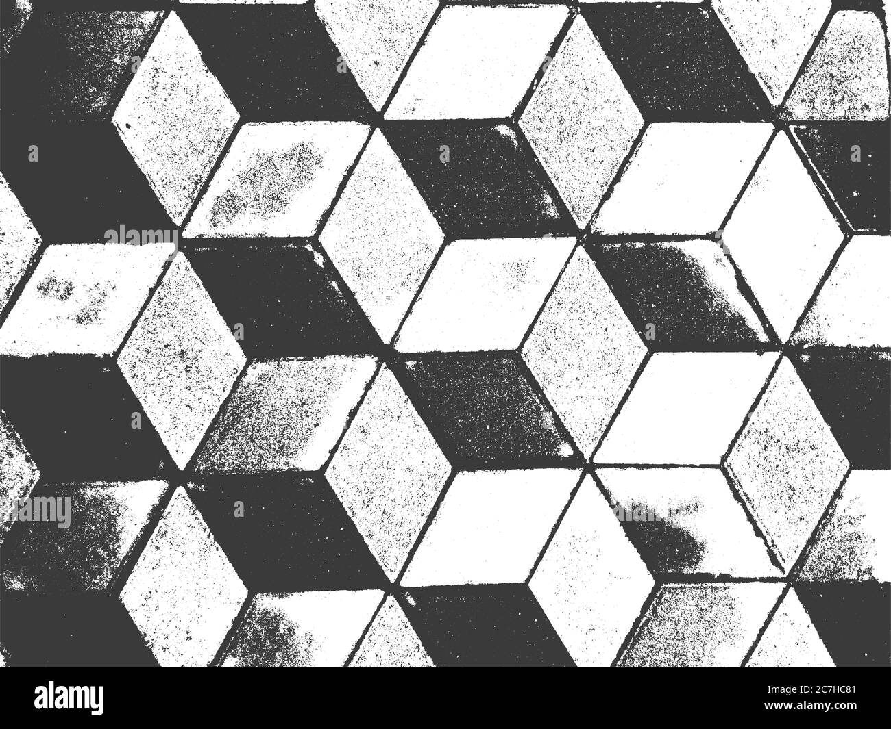 Distressed overlay texture of floor tiles. grunge background. abstract halftone vector illustration. Stock Vector