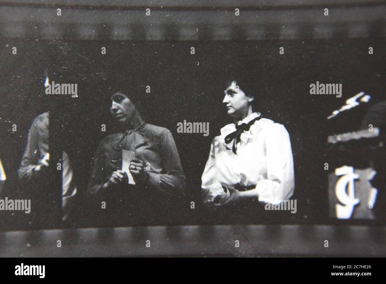 Fine 70s vintage contact print black and white photography of two ...
