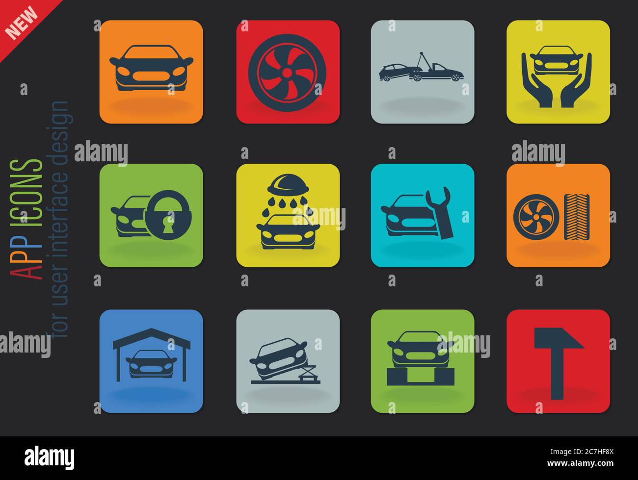 Car service maintenance icon set Stock Vector Image & Art - Alamy