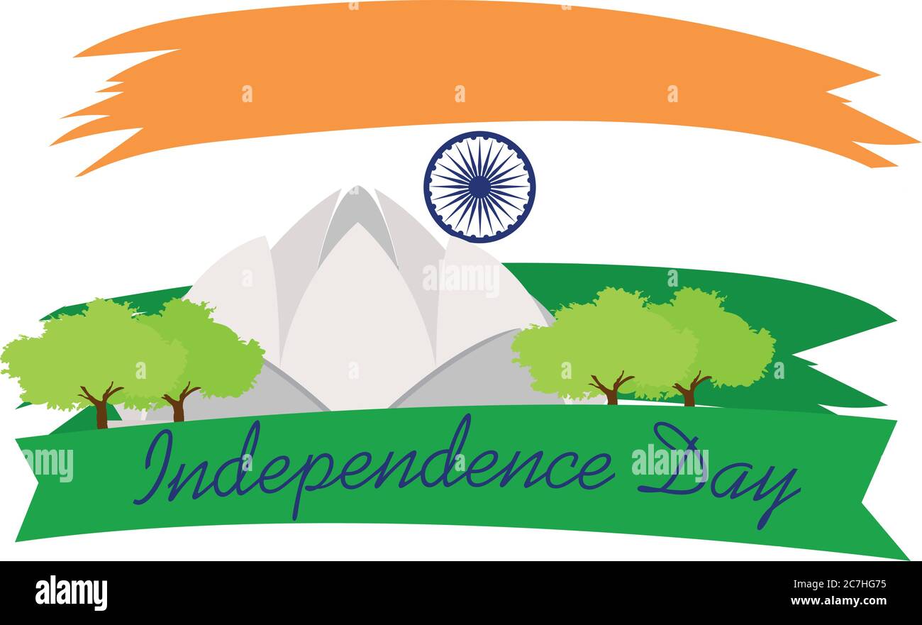 Independence day of India. Lotus temple Vector Stock Vector Image