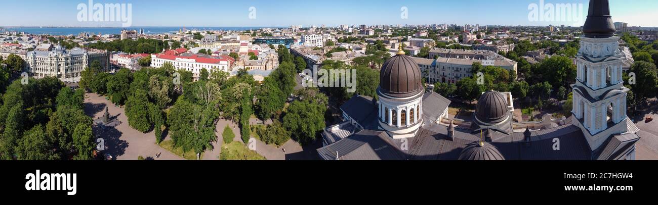odessa ukraine preobrazhensky cathedral cityscape panorama Stock Photo