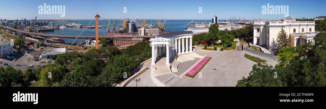 vorontsov colonnade odessa ukraine sea panoramic drone view Stock Photo