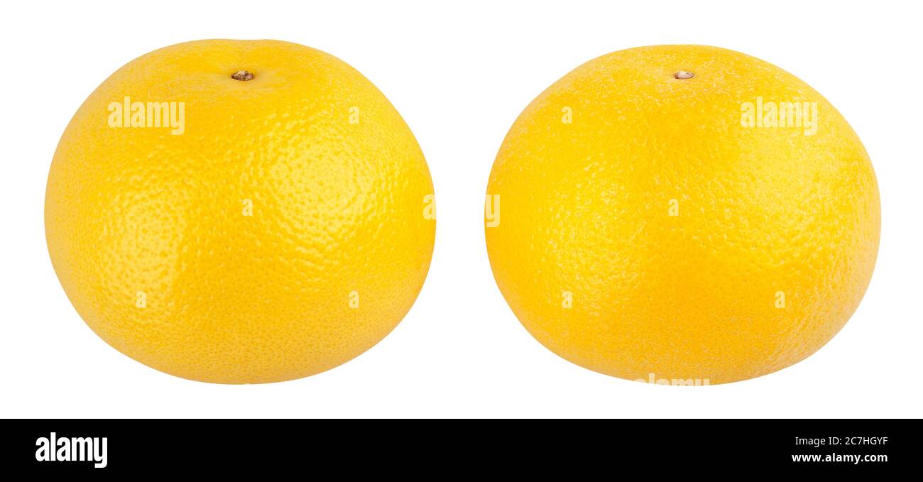 white grapefruit path isolated on white Stock Photo
