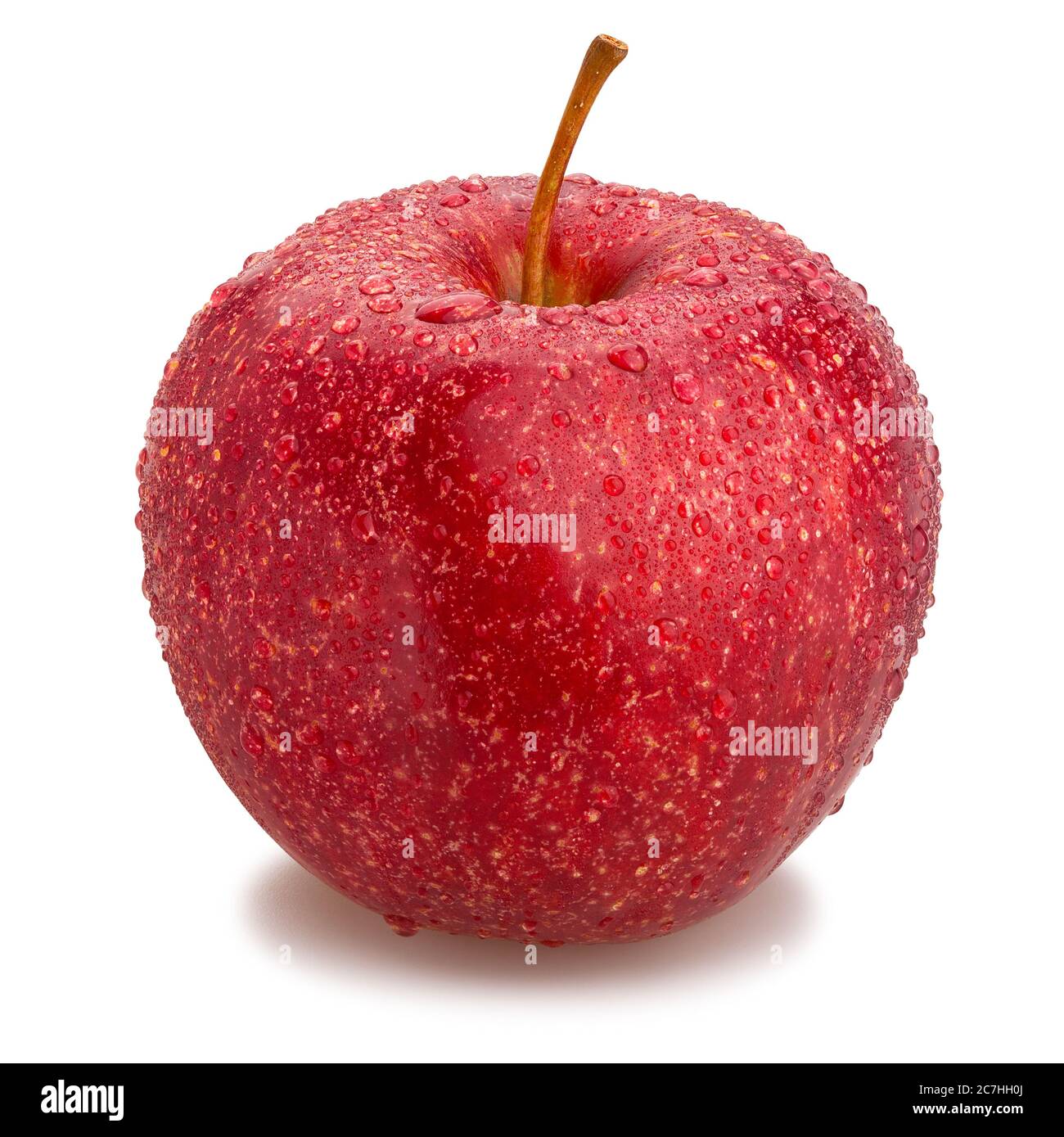 red apple path isolated on white Stock Photo
