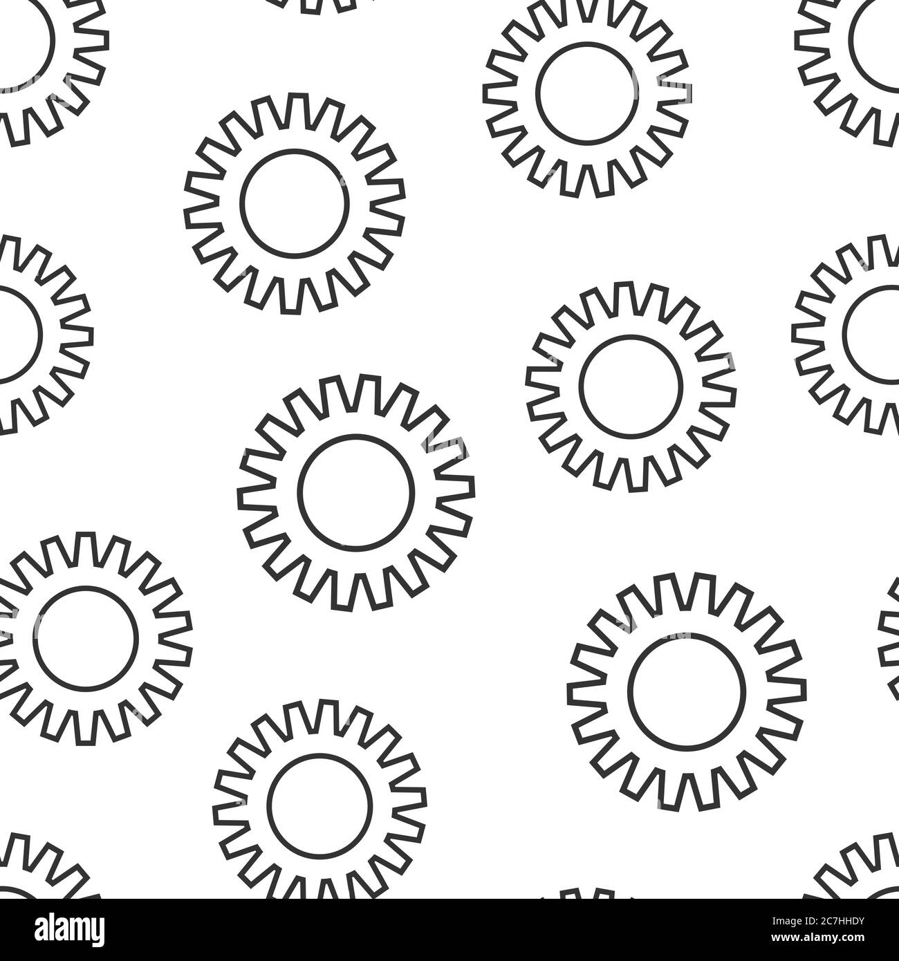 Gear vector icon in flat style. Cog wheel illustration on white ...