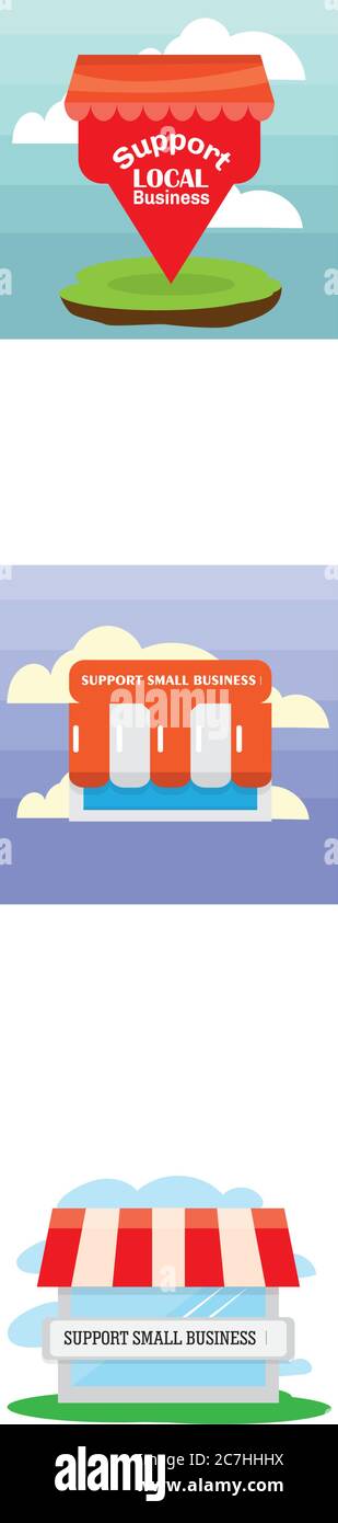 Support local shop small. Local market - Vector Stock Vector Image ...