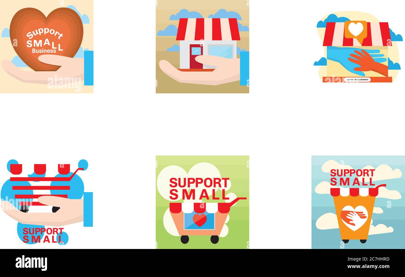 Support local shop small. Local market - Vector Stock Vector Image ...