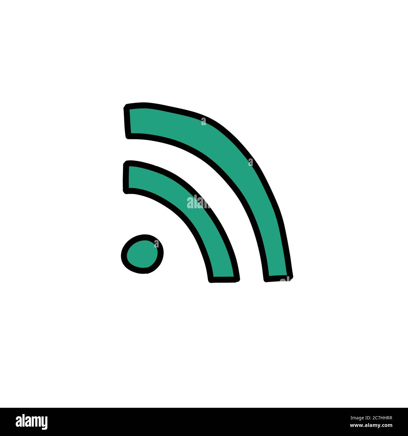 wifi sign doodle icon, vector illustration Stock Vector