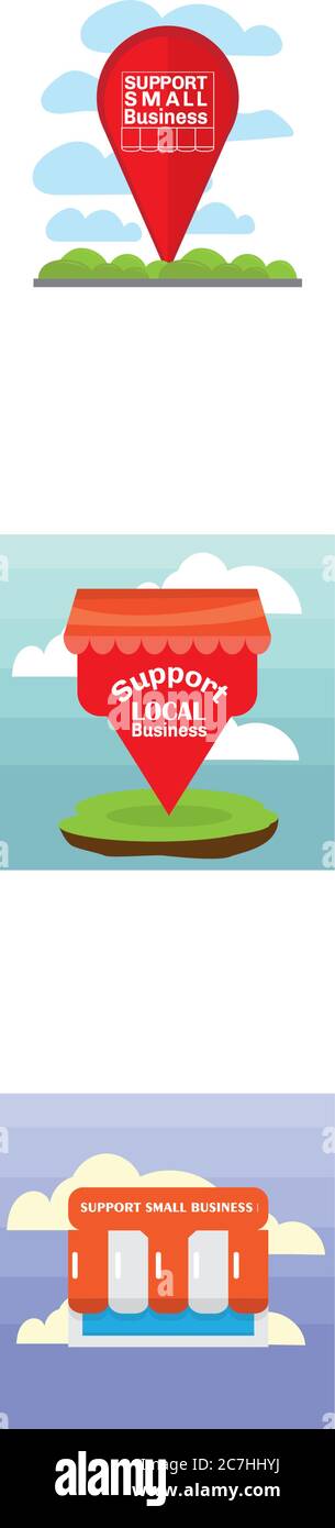 Support local shop small. Local market - Vector Stock Vector Image ...