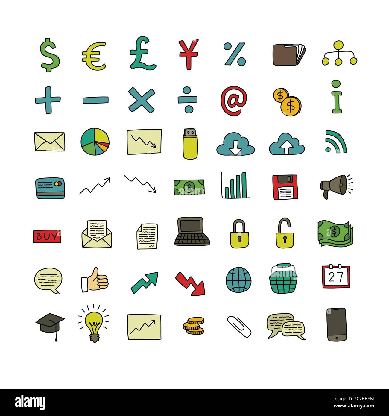 business doodle icons set, vector illustration Stock Vector Image & Art ...