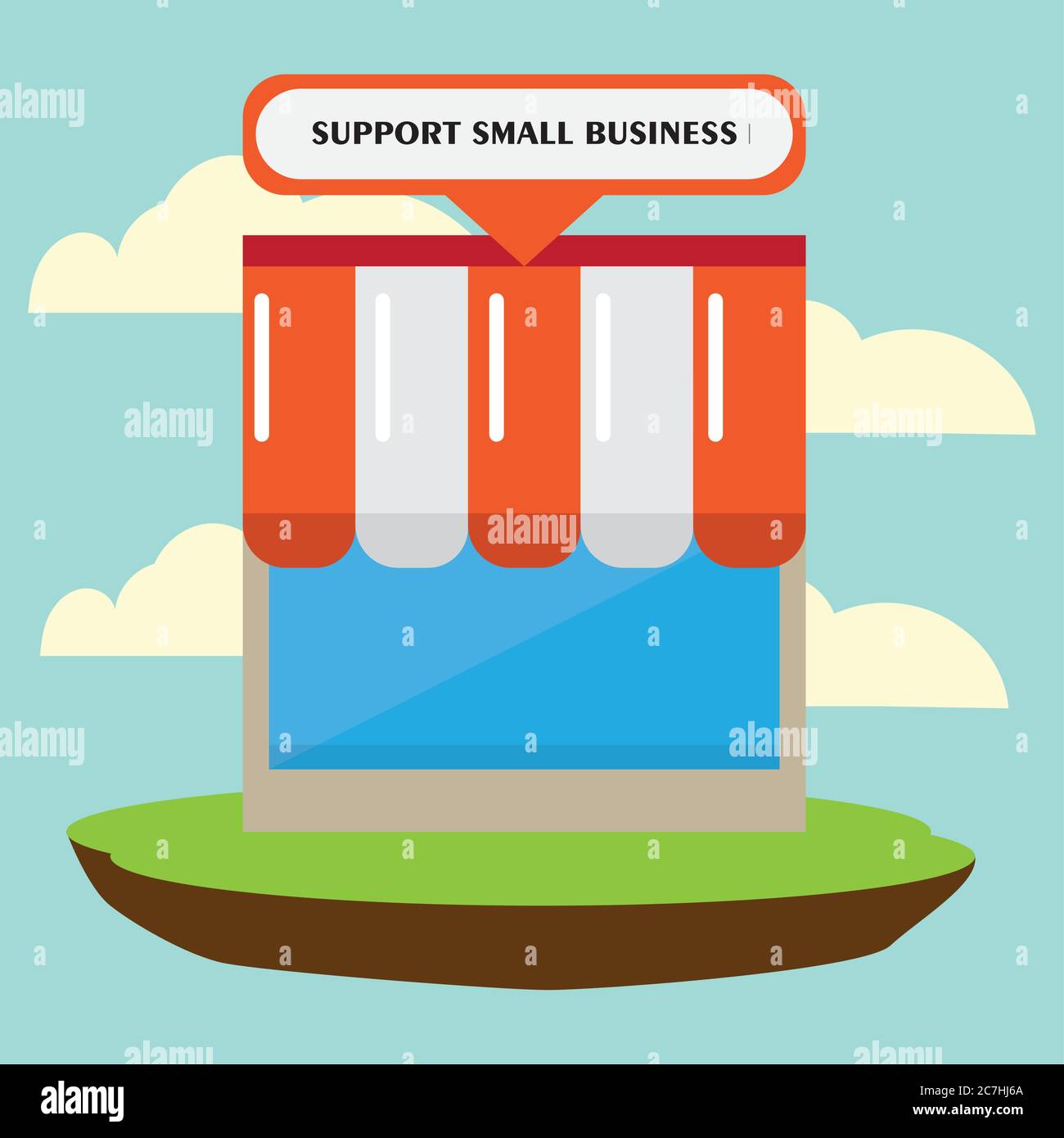Support local shop small. Local market - Vector Stock Vector Image ...