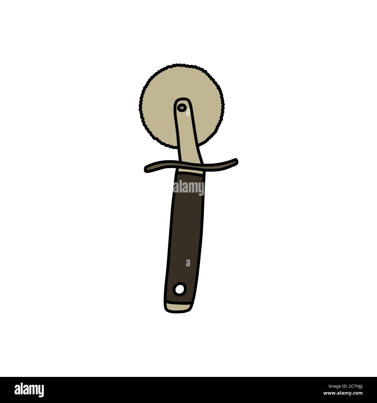 pizza cutter doodle icon, vector illustration Stock Vector Image & Art