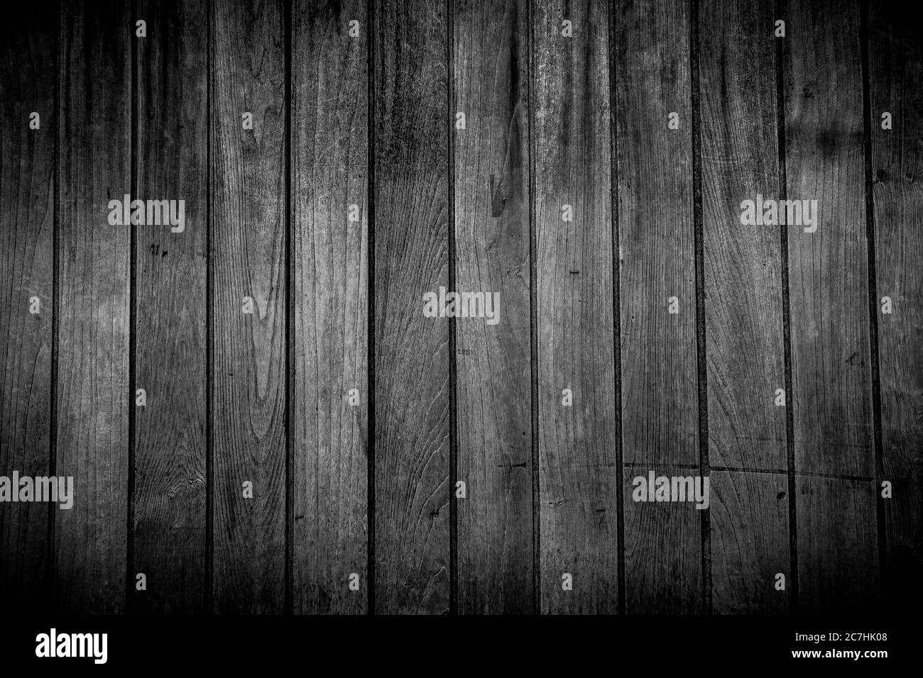 Old black wood wall texture and background. plank black wood wall Stock