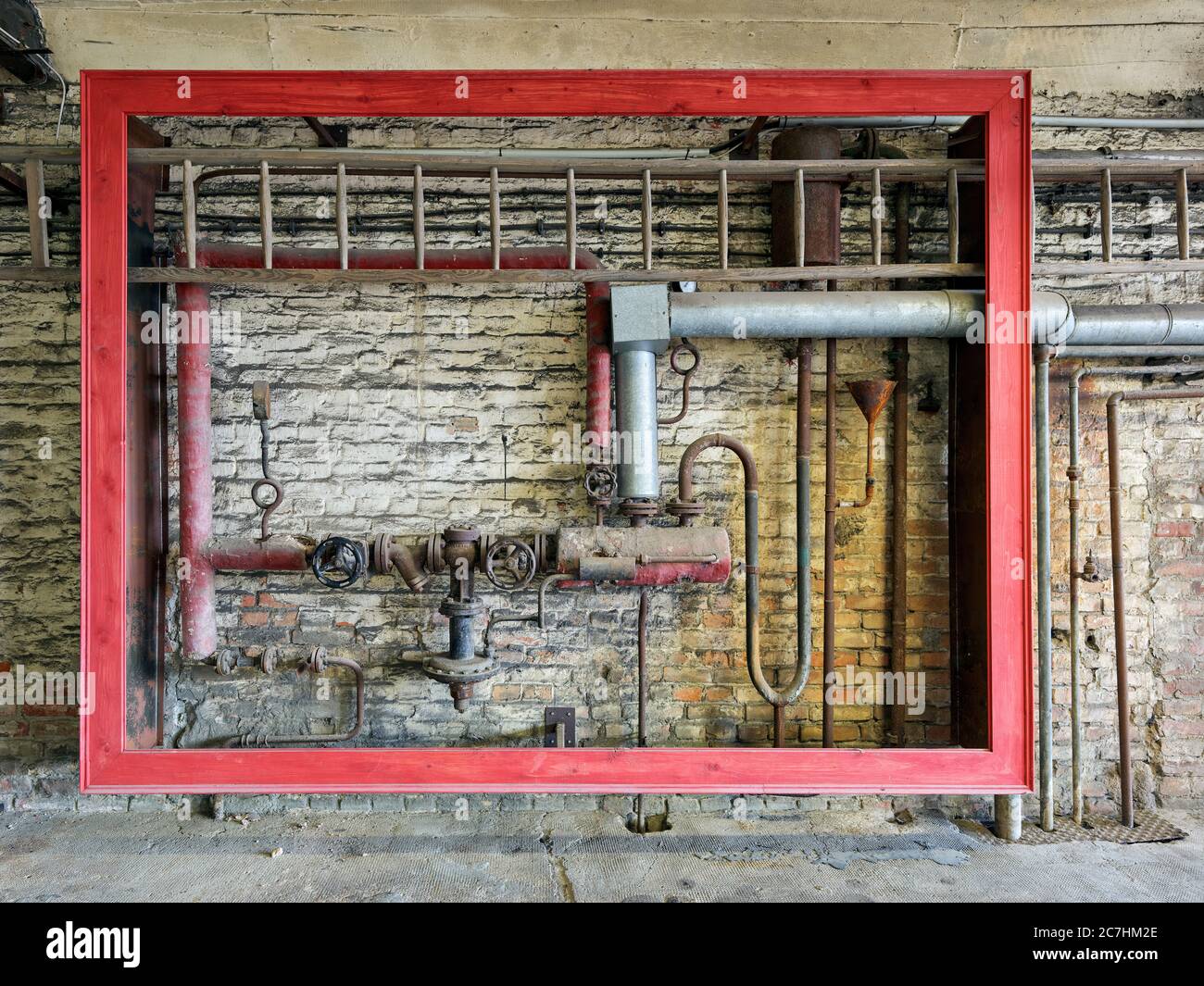 Peenemünde power plant, Peenemünde Army Research Center, brick building, clinker brick building, historic building, Wehrmacht, summer, sunny, interior shots, architecture Stock Photo