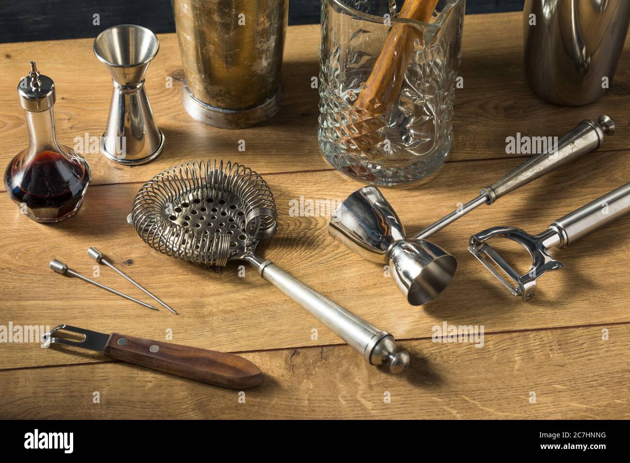 Cocktail making tools on bar hi-res stock photography and images - Alamy
