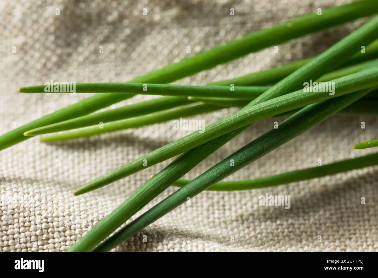 Raw Green Organic Fresh Chives Ready to Cook With Stock Photo
