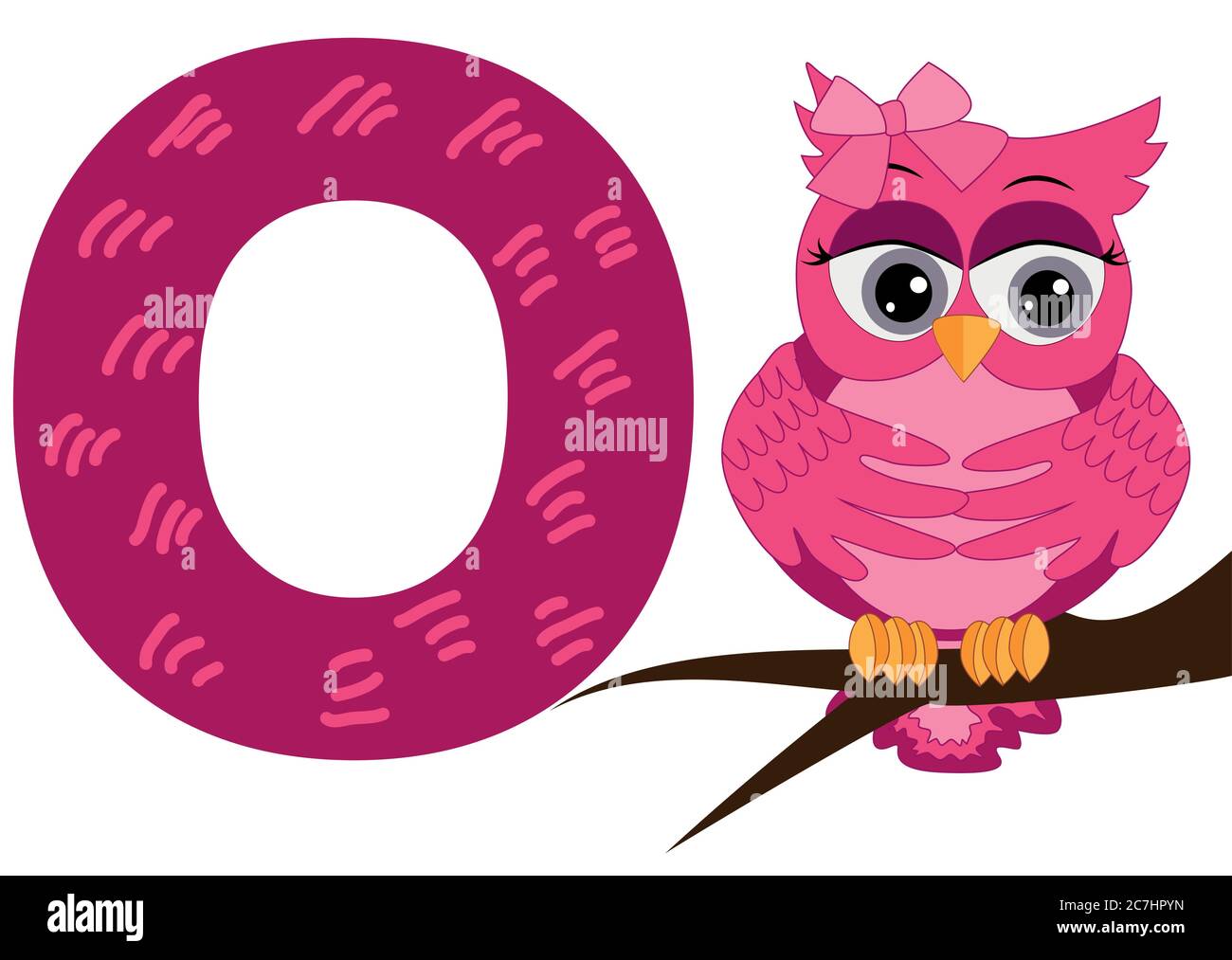 illustration of Animals alphabet: O is for Owl Stock Vector