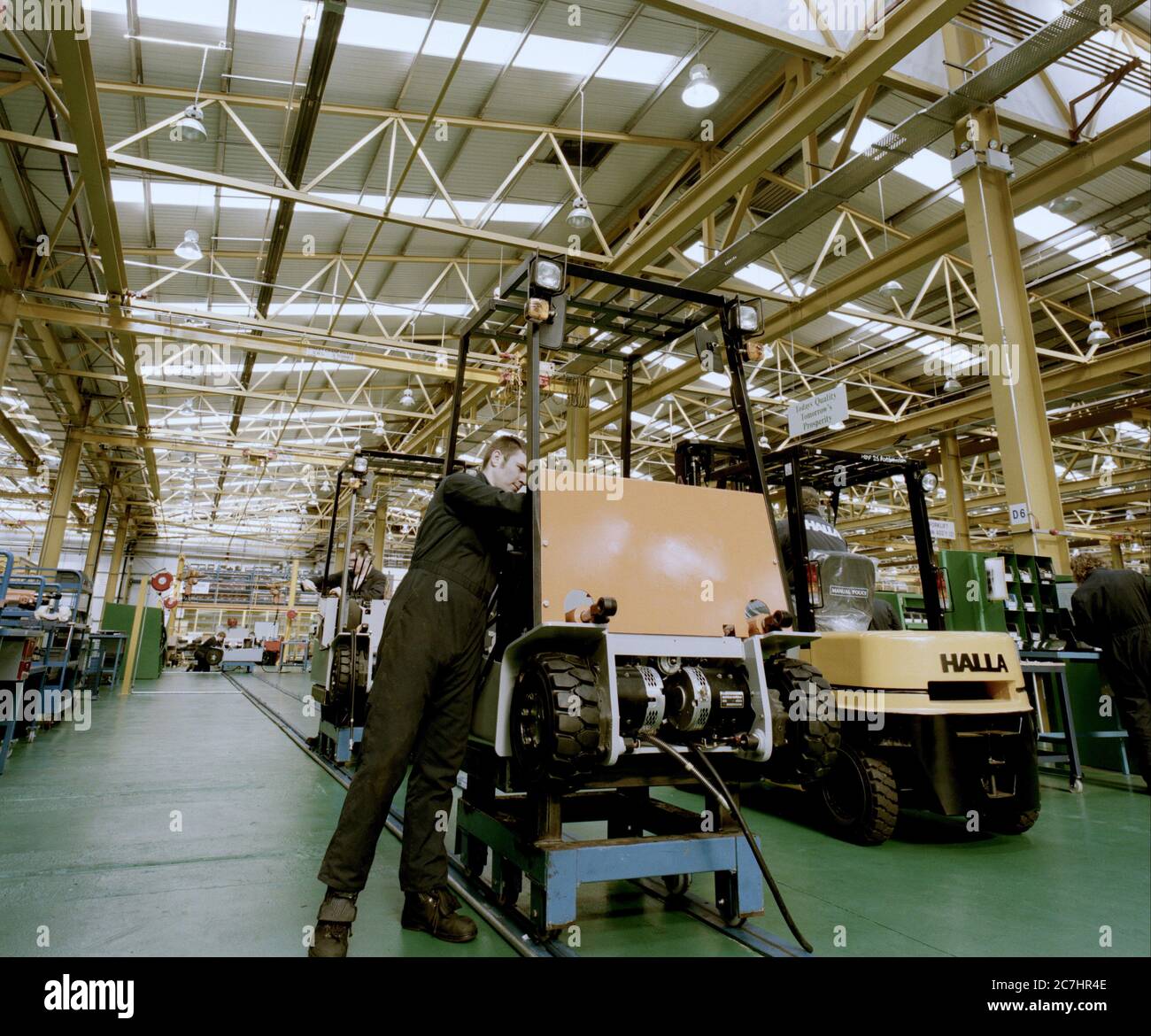 Fork Lift Truck Production Line Stock Photo