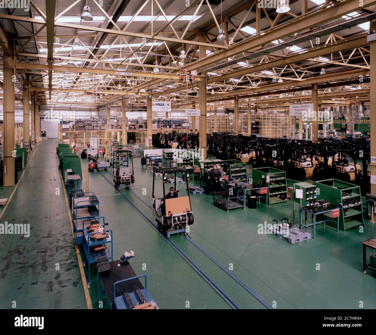 Fork Lift Truck Production Line Stock Photo
