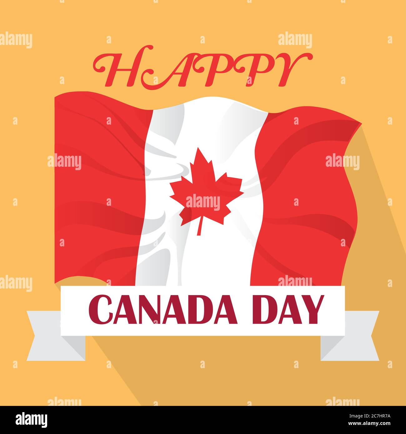 Happy Canada day card. Flag of Canada - Vector Stock Vector Image &amp; Art ...