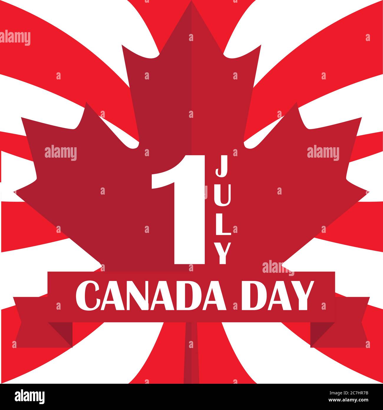 Happy Canada day card with a maple leaf - Vector Stock Vector Image ...