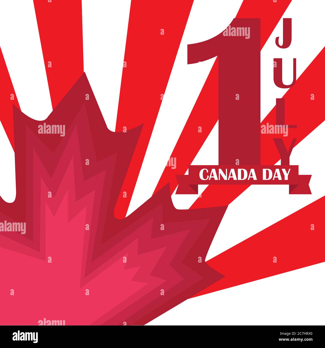 Happy Canada day card with a maple leaf - Vector Stock Vector Image ...