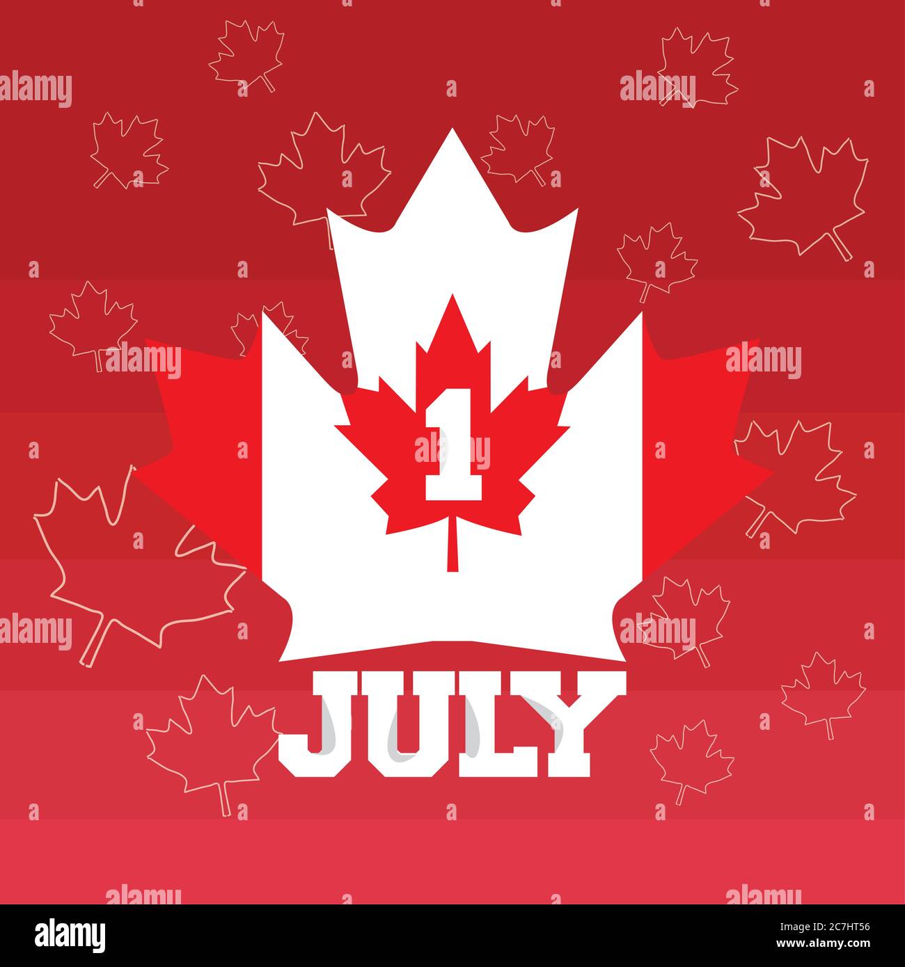Happy Canada day card with a maple leaf - Vector Stock Vector Image ...
