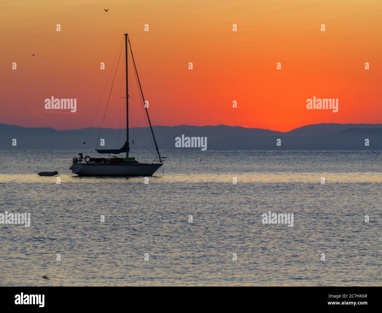 Ein Fischerboot am Morgen Stock Photo