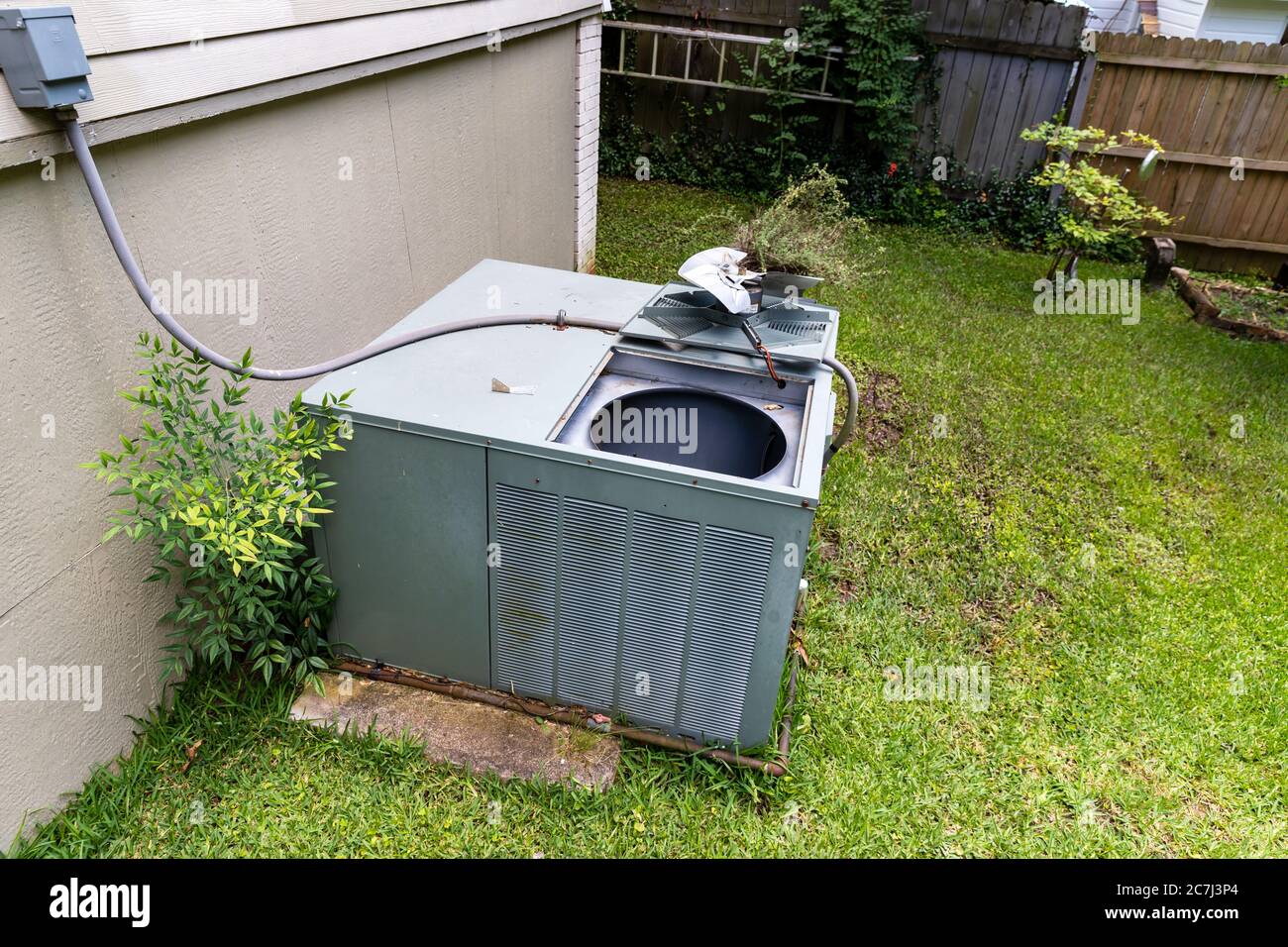 Package Air Conditioner System being repaired Stock Photo Alamy