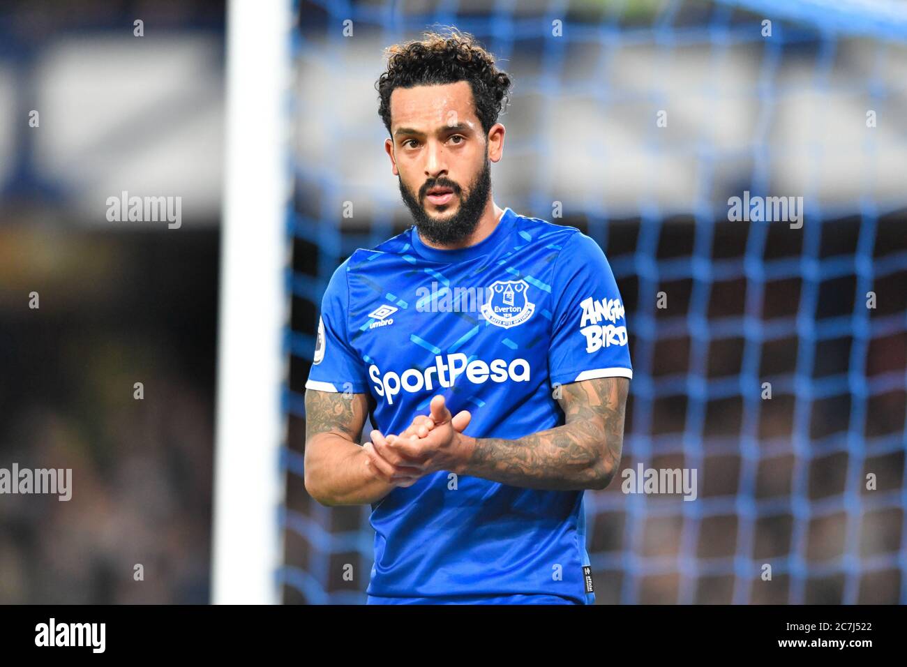 11th January 2020, Goodison Park, Liverpool, England; Premier League, Everton v Brighton and Hove Albion : Theo Walcott (11) of Everton applauds the home supporters after being substituted  Credit: Simon Whitehead/News Images Stock Photo
