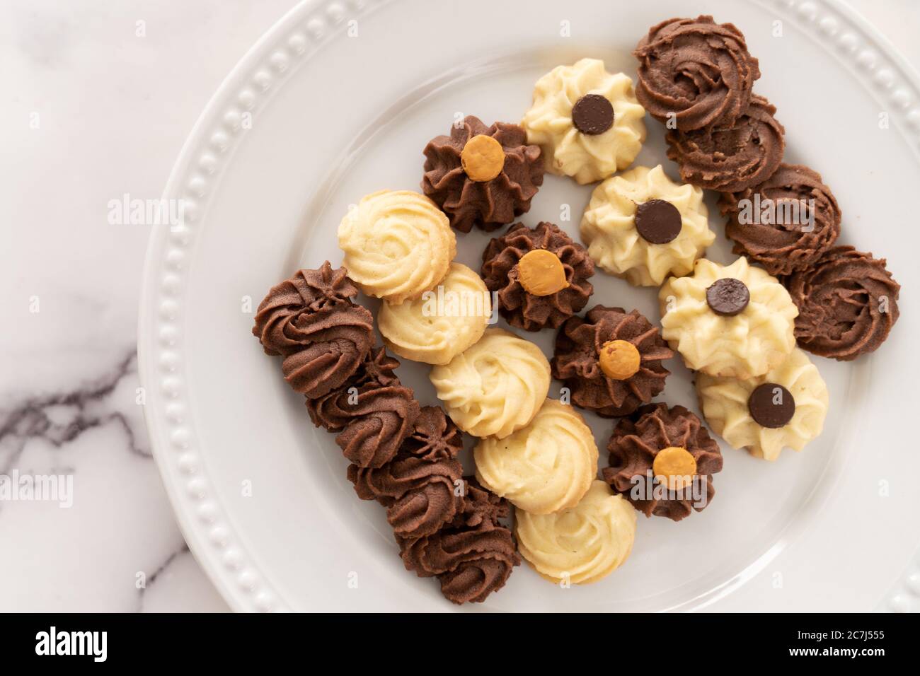 Bite size butter cookies Stock Photo Alamy