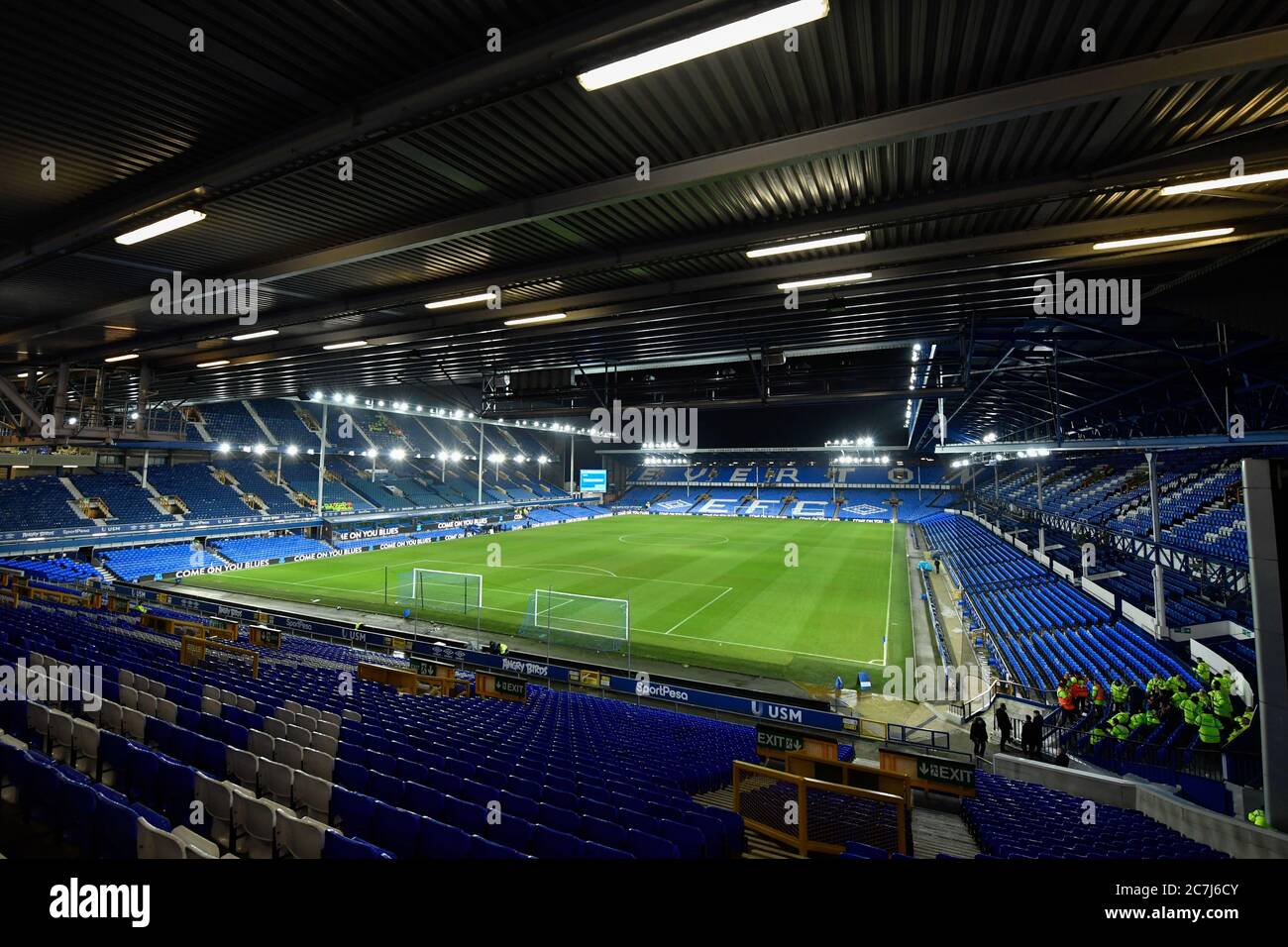 21st January 2020, Goodison Park, Liverpool, England; Premier League, Everton v Newcastle United : A general view of Goodison Park under the lights, the home of Everton Stock Photo