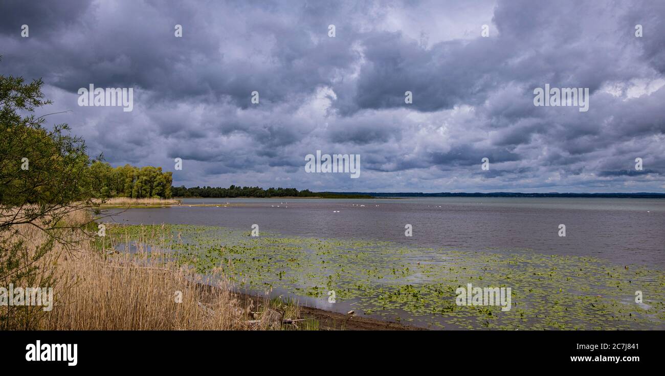approaching thunderstorm over lake Chiemsee, Germany, Bavaria, Lake Chiemsee Stock Photo