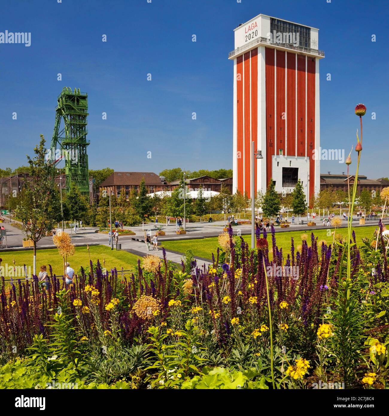 Regional Garden Show (Landesgartenschau) 2020 at the former mining area Zeche Friedrich Heinrich 1/2, Germany, North Rhine-Westphalia, Ruhr Area, Kamp-Lintfort Stock Photo